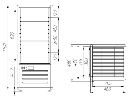 Витрина кондитерская Carboma D4 VM 120-1 0109-0102 (R120C коричнево-золотой)