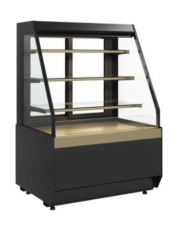 Витрина кондитерская Carboma KC70 VM 1,3-2 STANDARD 9005-0109 (открытая, скошенная боковина, версия 2.0)